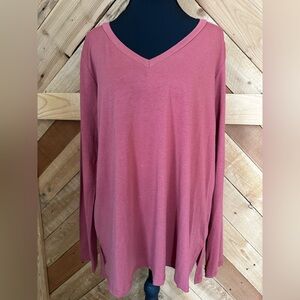 1 4 3 Story by Line Up Rust V-Neck Long Sleeve Top
